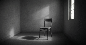 interno silenzioso e-caldo rivoluzione del perdono silenzioso Stanza con luce calda, vuota o quasi, atmosfera intima e silenziosa, simbolo di perdono e resa